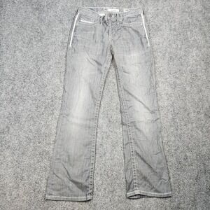 BKE Aiden Jeans Mens 28S Gray Bootcut Stretch‎ Denim Embroidered Pockets
